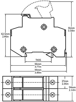 Цилиндричен държач на предпазителя Baomain RT18-63 (X) 14 мм X 51 мм Основа на предпазител 2 серпентини DIN Разпределителните