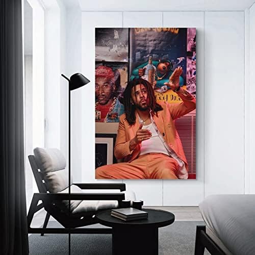 Tyio J Cole Плакат Музикален Плакат на Хип-хоп Рапър Декоративна Живопис на Платно Стенно Изкуство Домашна Хол за стенни Естетически Плакати Спалня Живопис 12x18 инча (30x45