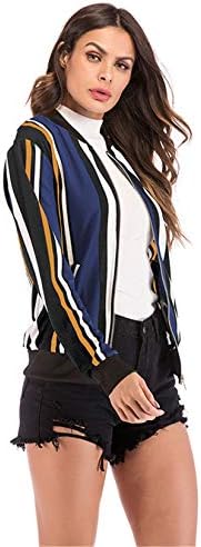 Дамско спортно яке Andongnywell с принтом и джобове с цип с дълги ръкави и множество модели (2 многоцветни, малка)