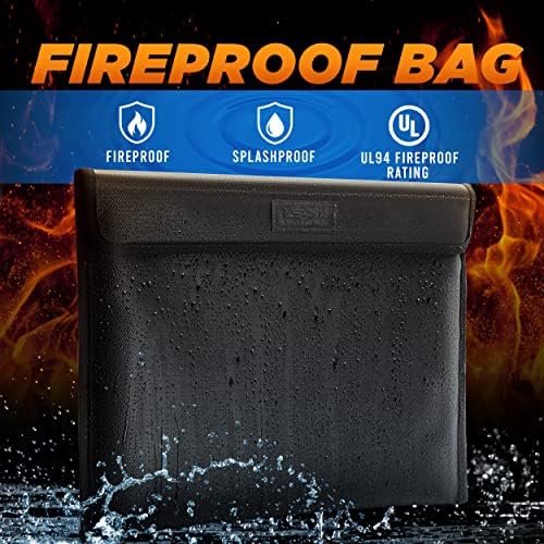 Пожароустойчива водоустойчива чанта-сейф (15 x 11), пожароустойчива чанта с двойно уплътнение, много голяма пожароустойчива