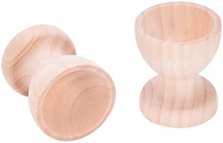 KUYYFDS Великденски Чашки За Яйца, 2 елемента Дървена Модел поставки за чаши след За Яйца САМ Занаятите Дървена Модел