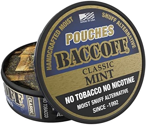 BaccOff, Класически пакетчета Ментови бонбони Без тютюн Премиум-клас, Заместник емфие без никотин (1 консерва)