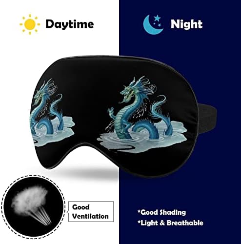 Китайски Дракон Забавно Маска за Сън, За Очите Мека Превръзка На Очите с Регулируема Каишка Нощна Сянка за Мъже Жени