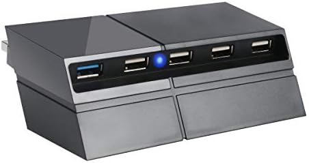 5-Портов хъб за PS4, VSEER USB 3.0 2.0 Високоскоростно Зарядно Устройство, Контролер, Сплитер, Разширение за конзолата Playstation