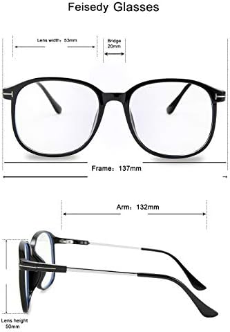 FEISEDY Синя Светлина Блокер Очила Квадратни Vintage слънчеви Очила TR90 Против Blue-Ray Компютърни Екранните Очила за