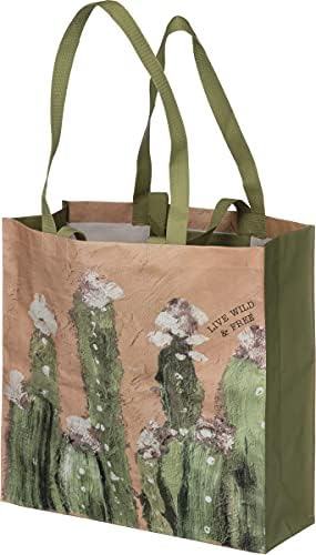 Чанта-тоут за продукти PBK Cactus за Еднократна употреба, Двустранен чанта-тоут за продажба на живи Диви и на безплатни Бодливите