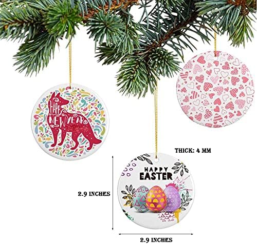Керамични Декорации за породи кучета шнауцер, Коледна Украса с участието Щастливи Кучета В Шапката на дядо коледа и облекло,