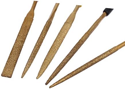 Набор от напильников с гумена дръжка X-DREE дължина 100 мм, с диамант покритие Ръчни инструменти 5 в 1 (Juego de limas de goma