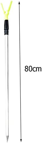 FZZDP 1 бр. Лек Преносим стойка за въдици 50/80 см, Телескопичен Y-Образен Кратък Държач за прът Риболовен инструмент (Цвят: Зеленый50 см)