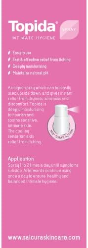 Salcura Natural Skin Therapy, Спрей за интимна хигиена Topida, Шафран, Роза, Витамин е и Етерични масла е Идеално за