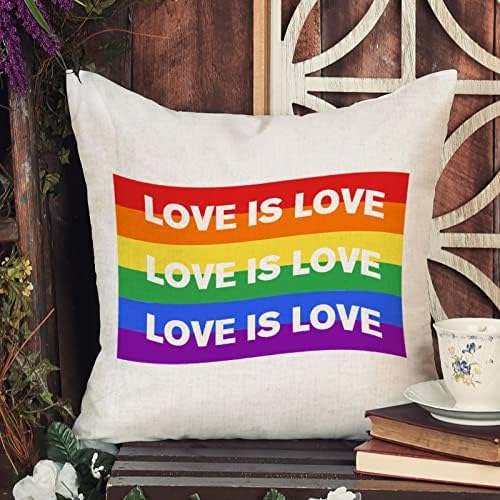 Любовта е любов, Калъфка за Възглавница, Калъфка за Свети Валентин, Гей-Гордост, Дъгата на ЛГБТ, един и същи пол,