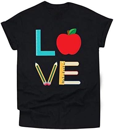 Женска тениска uikmnh с къс ръкав, Мешковатая Тениска Love, Ризи, Блузи, Лятна риза