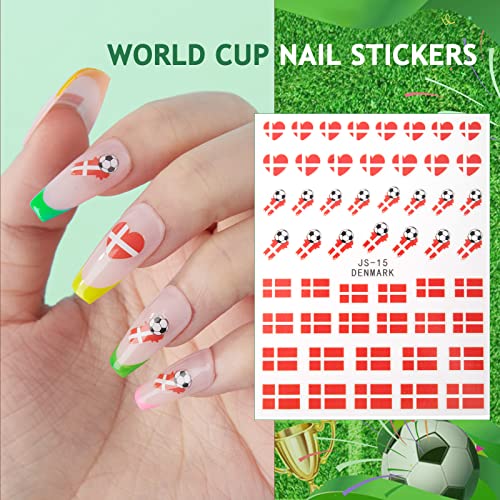 8 Листа Стикери за Дизайн на ноктите, Етикети, Самозалепващи се Етикети За Дизайн нокти DIY 3D Маникюр Уши Декорации За нокти Включват Знаме на мира / Футбол / Футбол / н?