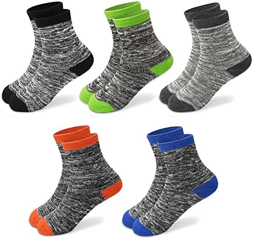 Топли чорапи SPTRAMLE за момчета, Детски Зимни Чорапи за малки момчета и момичета (3-14 години), 5 Двойки Утолщенных на чорапи средно, намаляване на