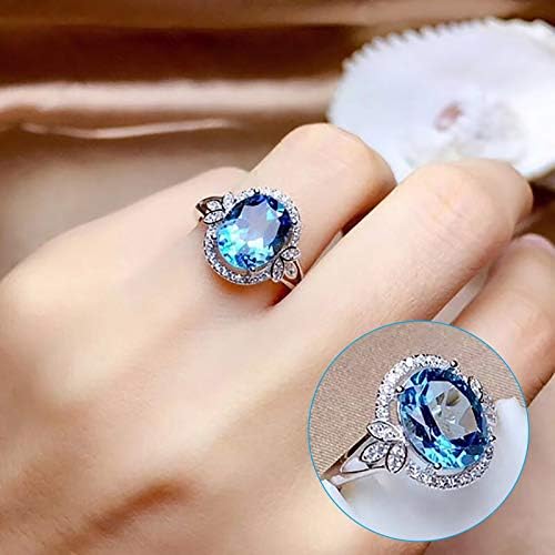 Пръстен с меден пръстен, винтажное пръстен с цирконием 610 син цвят, дамски пръстени, дамски пръстени, размер 8