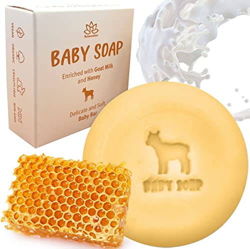 Шоколад детски сапун от козе мляко и мед - Естествен сапун, студено пресовано от органични съставки - Нежно за кожата на новороденото, подарък за бебета, деца и възра
