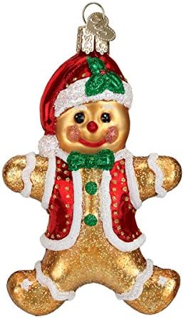 Коледна Колекция Old World Стъклени Формовъчни Украса за Коледната елха Gingerbread Barn