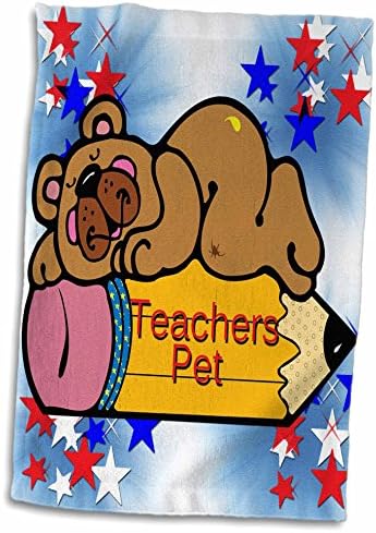 Кърпи за домашни любимци 3dRose Сладко Country Bear И Молив Teachers (twl-202523-3)