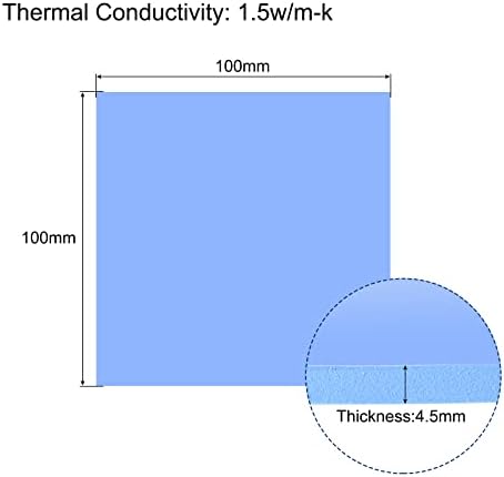 Термопластичная Уплътнение MECCANIXITY Теплопроводящие Силиконови Облицовки Водещ 100 x 100 x 4,5 мм 1,5 W Контейнер