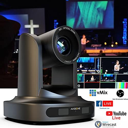 AVIDEONE PTZ Камера За директно излъчване в Църквата с 30-кратно Оптично Увеличение POE X1, Джойстик Контролер на PTZ Камери