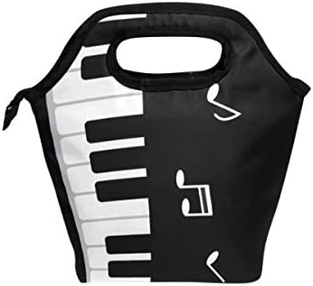 Vipsk Чанта за обяд, чанта-тоут, Водоустойчив Училищна чанта за Пикник на открито, за мъже, Жени и ученици (Пиано)