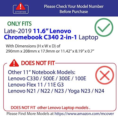 Калъф mCover е Съвместим само за преносими компютри Lenovo Chromebook C340 серия 2 в 1 с диагонал на екрана 11,6 инча