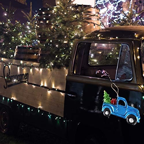 KESYOO Коледен Камион Украшение Стъклен Пикап с Орнаменти на Коледна Елха Висящи Празнични Украси за Винтажного Ферма Дома,