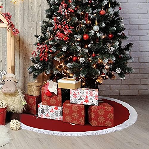 Албански Орел Коледно Дърво Мат Пола Дърво Базовата Кутията с Пискюли за Празнични Партита, Коледни Украси 48 x48