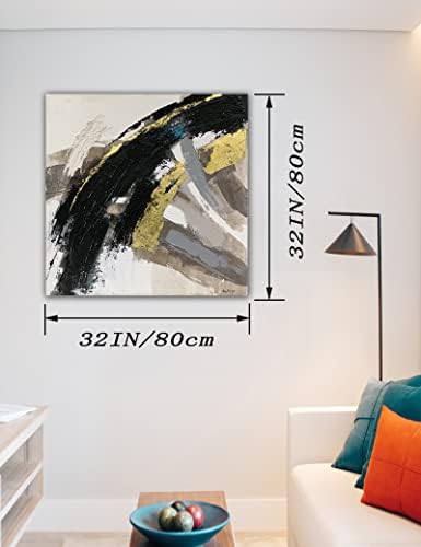 Чиста Акрилна картина от ръчно изработени с Плътна текстура 32 х 32 В Опъната в рамка от иглолистна Дървесина,