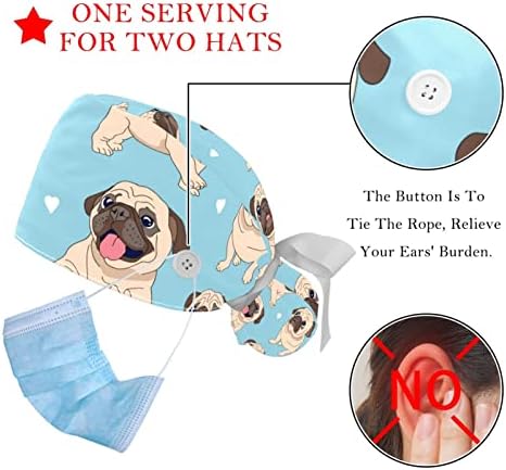 2 Опаковане на Работни шапки за еднократна употреба с Пуговицей, с Начесом под формата на Японски Облаци, Търкане-Шапка с Начесом за дълга Коса Жените