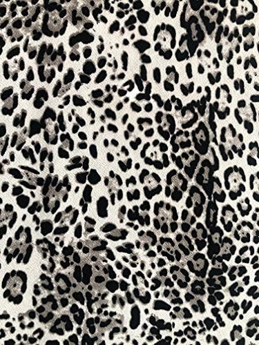 Гладилка с изображение на леопард, слонова кост и сиво леопард от еластична тъкан Peek-A-Boo на заплатках