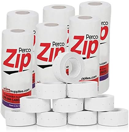 Етикети Perco Zip - 6 ръкави - 30 000 Етикети в 10 ролки за По 500 Етикети в ролка, подходящи за Perco Цип