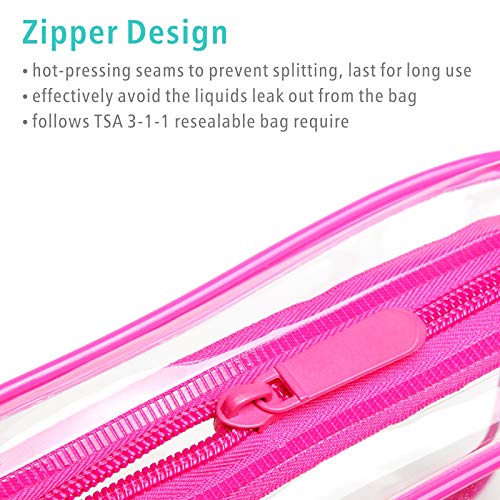 Одобрен TSA Чанта за тоалетни принадлежности - F-color 5 Опаковки, Прозрачни Чанти за тоалетни принадлежности - Чанта за пътуване в Размер на Литър, Прозрачни козметични