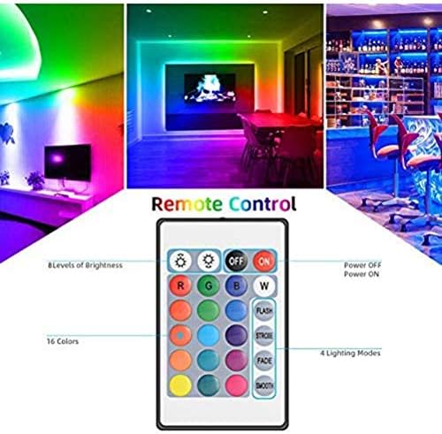 Led Лента Osuner с Дистанционно управление 24 Клавиши БЕЗ Батерии с RGB Подсветка, Меняющей Цвят, за Партита