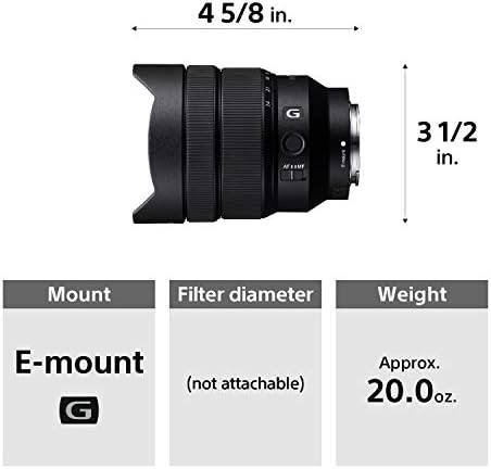 Широкоъгълен обектив Sony - FE 12-24 мм F4 G (SEL1224G), черен