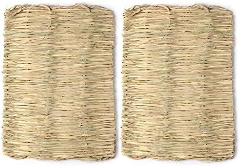 MIUPOO Тъкани подложка за легла от билки за домашни любимци, носилка от билки за дребни животни, Играчки подложка за дъвчене