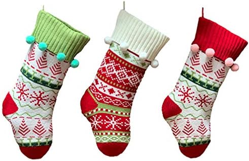 Коледни Чорапи NUOBESTY Yule Gifts, Възли Коледни Чорапи Голям Размер, за Украса на Коледната Елха, Камина,
