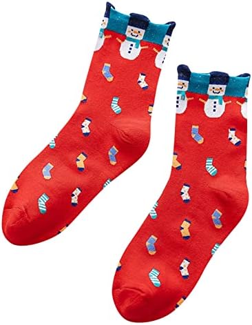 Отпечатани Забавни Цветни Празнични Чорапи До Коляното на Екипажа, Женски Необичайни Коледни Празници Шалове, Закачалка-Органайзер,
