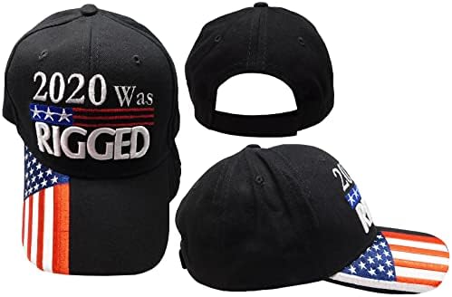 2020 е Сфальсифицирован Флаг На САЩ Бил Черен Памучен бейзболна шапка с Регулируема Бродерия и Кепкой