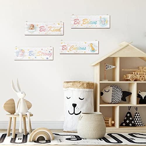 YOUWOUS Декор на стените в една стая за момичета, Сладък Слон в Облаците, 4 предмета, Преливащи Вдъхновяващи