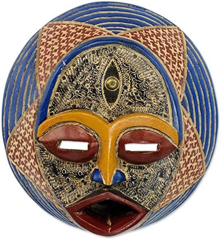 Декоративна Културната Маска NOVICA от Месинг, Многоцветен Кафуинам