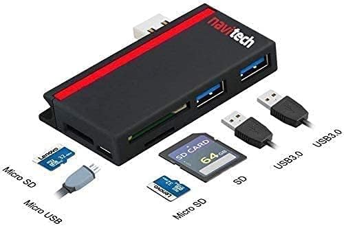 Navitech 2 в 1 Лаптоп /Таблет USB 3.0 /2.0 Адаптер-hub /Micro USB Вход с устройство за четене на карти SD/Micro SD слот,