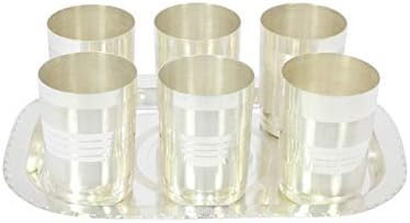Комплект от Шест Посеребренных Чаши Amrapali с Тавата, Подаръчни Изделия посребрено стъкло, Връщане на подарък, Сервировочный,