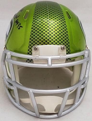 Стив Largent & Джим Zorn С автограф Seattle Seahawks Flash Green Speed Mini Helmet MCS Holo В наличност #211062 - Мини-Каски NFL с автограф