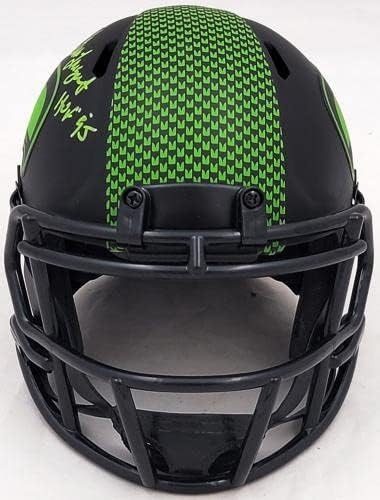 Стив Largent & Джим Zorn С автограф Seattle Seahawks Eclipse Black Speed Mini Helmet MCS Holo В наличност 211064