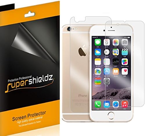Supershieldz Разработен за Apple iPhone Plus 6 и iPhone Plus 6S Защитно фолио за екрана (3 отпред и 3 отзад) със защита от мехурчета с висока разделителна способност