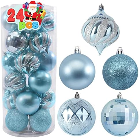 Joiedomi 24 БР 3,15 Декорация за коледни топки, Нечупливи Коледни украси за празници, партита, украси за Коледната елха и специални