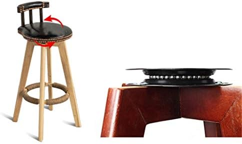Креативна Лесна и Проста Атмосфера на Ретро Предни стол с Дървена Облегалка Творчески Въртящ се Стол с Педала