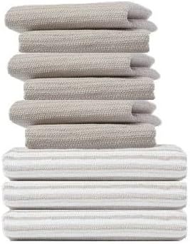 ROOM ESSENTIALS™ Кърпички за миене на съдове 9pk (3 шарени, 6 Едноцветни) - Тъмно сив