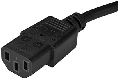 StarTech.com захранващият кабел на компютъра дължина от 6 фута (2 метра), Плоски от NEMA 5-15 P до C13, 10A 125 В, 18AWG,
